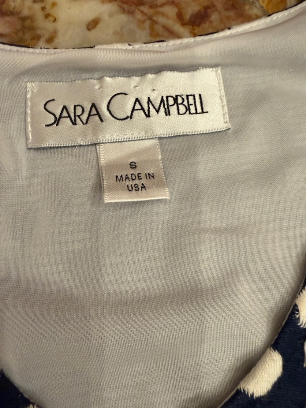 Sara Campbell Navy and White Polka Dot Shell